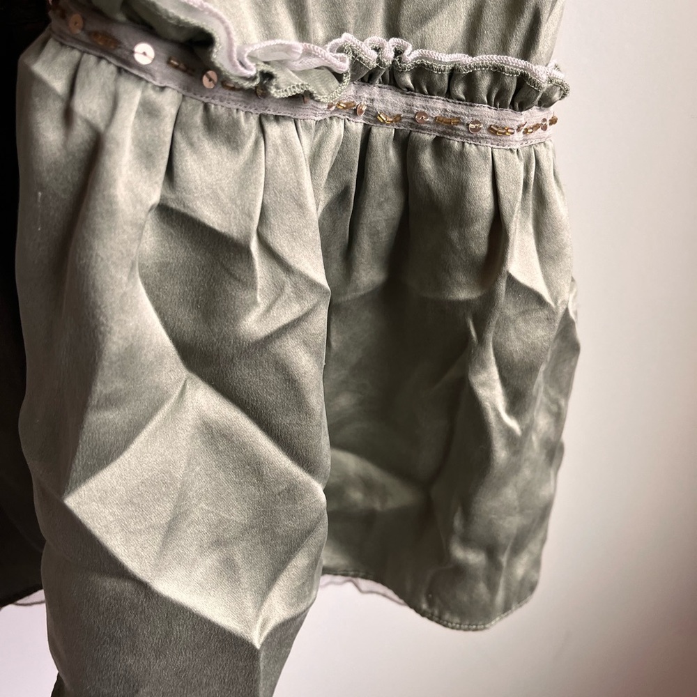 Free people Y2k baby doll slip dress silk midi olive green size 2 NWT - Picture 7 of 16